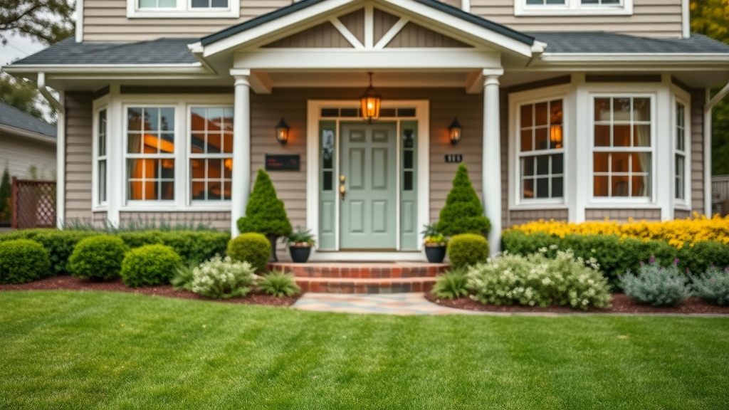 beautifully manicured lawn in an upscale neighborhood